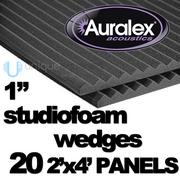 Studiofoam Wedges, 1" 20pcs 2'x4' panels, Charcoal 1SF24CHA