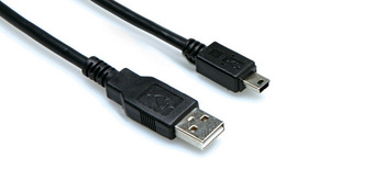 High Speed USB Cable, Type A to Mini B, 3'
