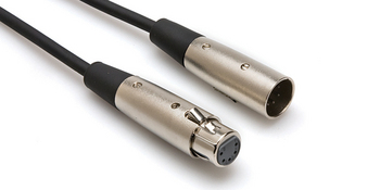 DMX512 Cable, XLR5M to XLR5F, 3'