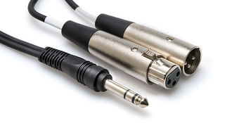 Insert Cable, 1/4 in TRS to XLR3M and XLR3F, 9'
