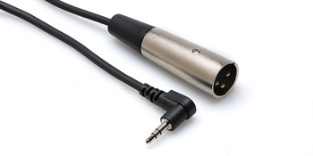 Microphone Cable, Right-angle 3.5 mm TRS to XLR3M, 5'