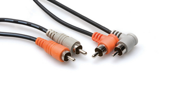 Enlarge Stereo Interconnect, Dual RCA to Dual Right-angle RCA 3'