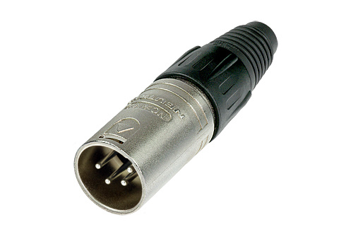 4 pole male cable connector with Nickel housing and silver contacts