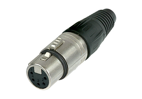 5 pole female cable connector with Nickel housing and silver contacts