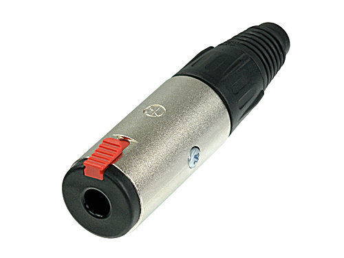 Professional locking 1/4" cable jack for secure in-line connections. Nickel housing, silver contacts, excellent cable protection