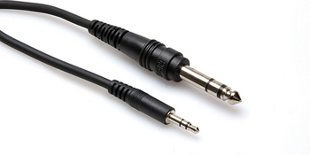 Stereo Interconnect, 3.5 mm TRS to 1/4 in TRS, 3'