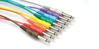 Unbalanced Patch Cables, 1/4 in TS to Same, 8 pc 1'