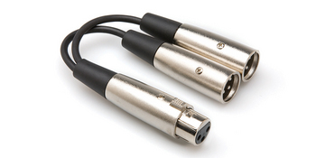 Y Cable, XLR3F to Dual XLR3M