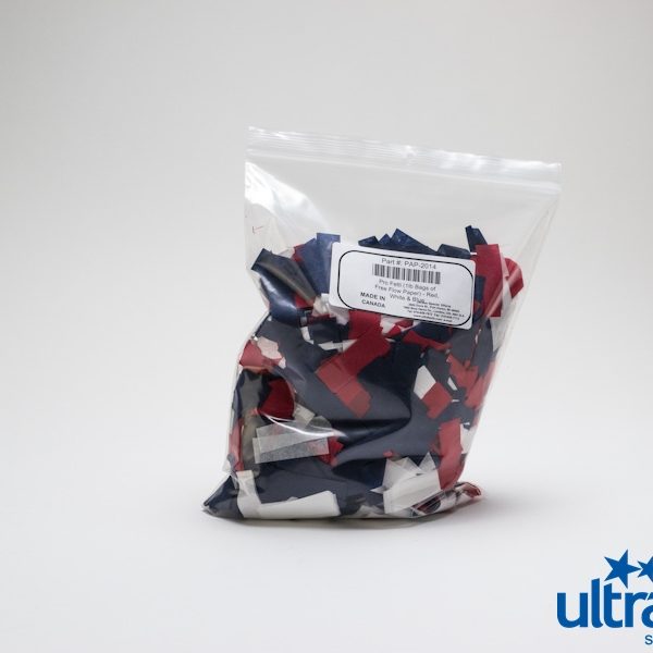 Pro fetti paper, 25lb, red white and blue