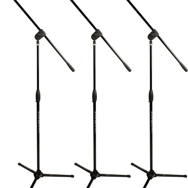 Ultimate Support MC-40B Pro 3-Pack Mic Stand w/ Boom, Black-0