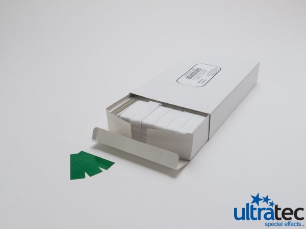 PAP-2508 Pro Fetti Metallic PVC Green/White Paper (1 lb Box of Stacked Metallic PVC)-0