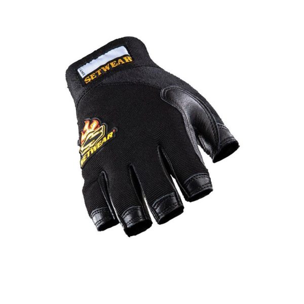 Setwear Leather Fingerless Gloves - Black - Medium-0
